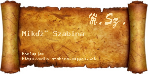 Mikó Szabina névjegykártya